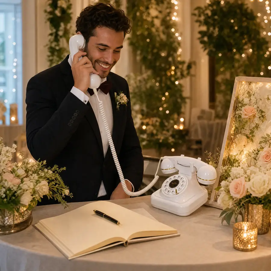 Téléphone vintage lors d'un mariage Voice of Wishes